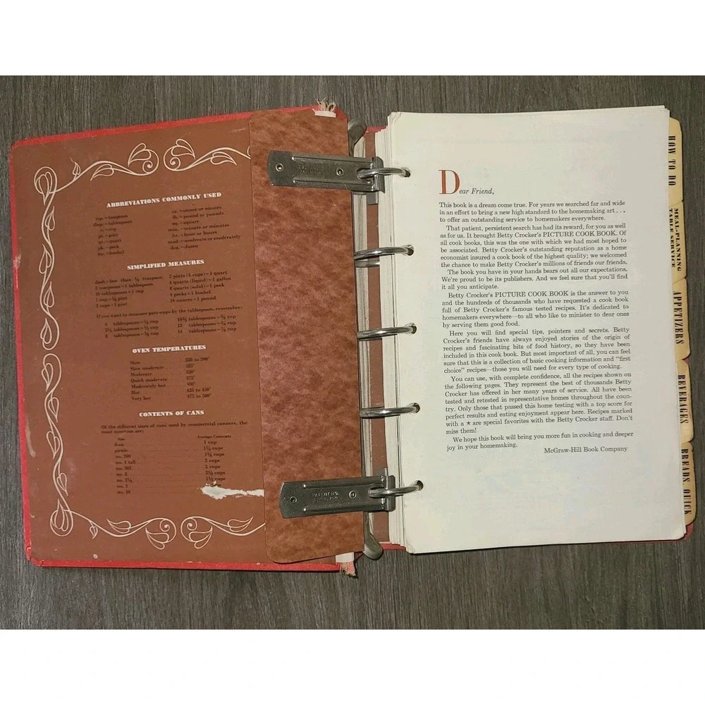 Vintage Betty Crocker Picture Cook Book Ring Binder Mid-Century Recipes